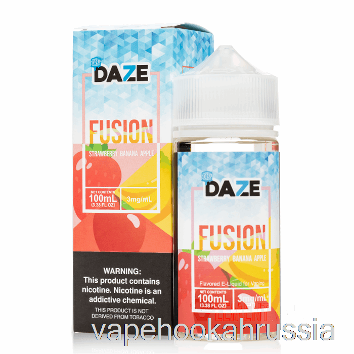 сок для вейпа, клубника, банан, яблоко со льдом - 7 Daze Fusion - 100 мл 0 мг